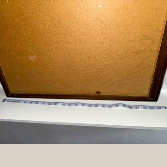 Vintage Framed Landscape Print — Sunset Hillside Scene with Travelers - Picture 6 of 6